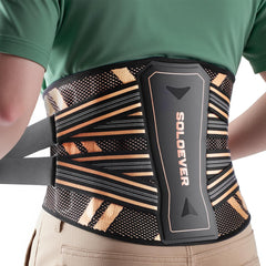 SOLOEVER frente del empaque mostrando soporte lumbar y beneficios