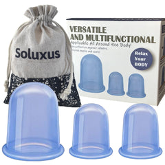 Soluxus copa frontal del kit mostrando diseño y beneficios para masaje