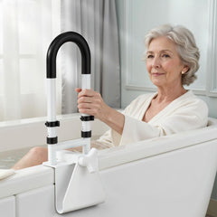 songsoso barra instalada en bañera demostrando soporte fiable