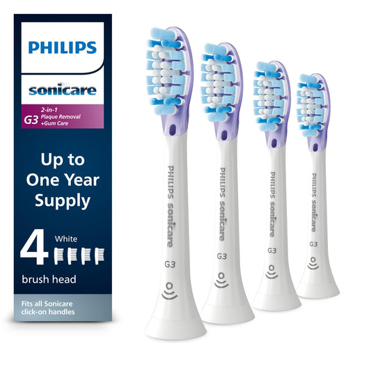 Philips Sonicare frontal del pack de cuatro cabezales, prácticas y duraderas