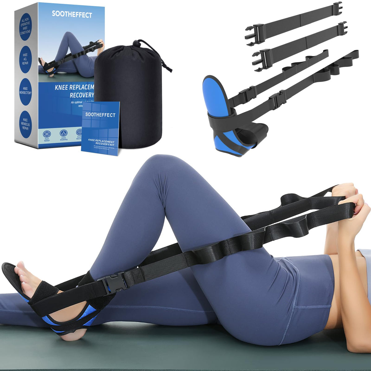 SOOTHEFFECT empaque frontal mostrando kit completo y beneficios