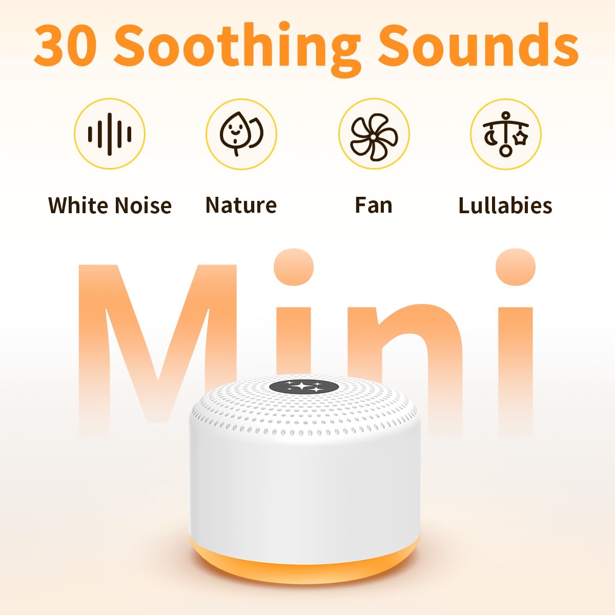 Soothing Sounds primer plano de los controles que facilita cambio de sonido y temporizador