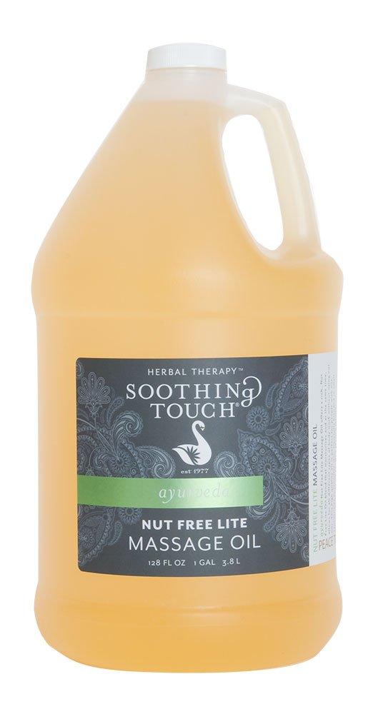 Soothing Touch galón frontal mostrando etiqueta y tamaño, práctico para profesionales
