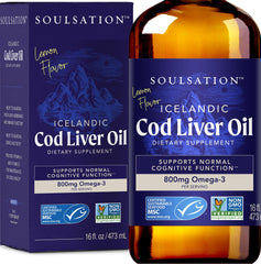 SOULSATION envase frontal 16oz mostrando etiqueta y limón beneficios claros