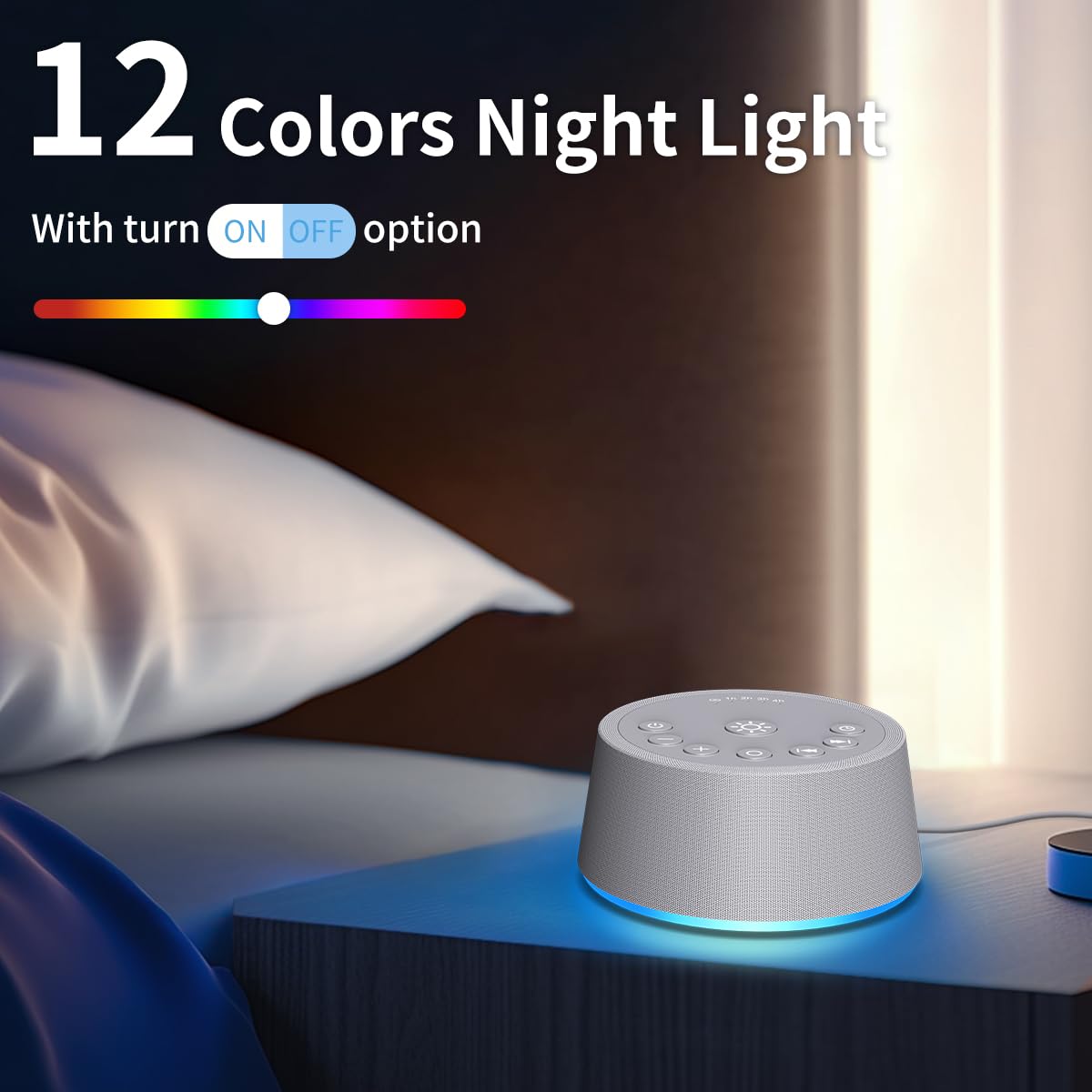 SoundLegend luces multicolor mostrando 12 tonos para crear ambiente relajante