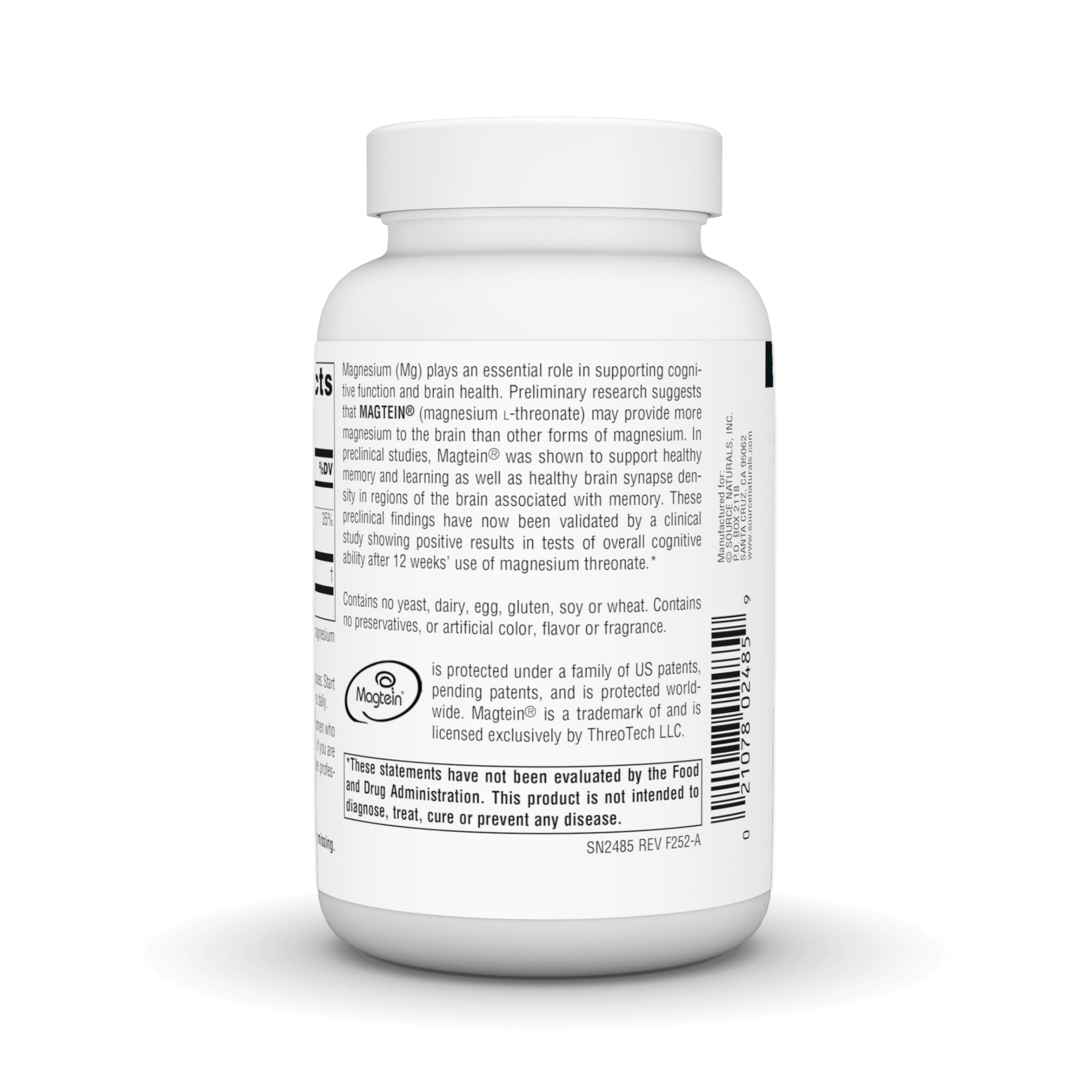 Source Naturals cápsulas en mano para comparar tamaño y dosificación