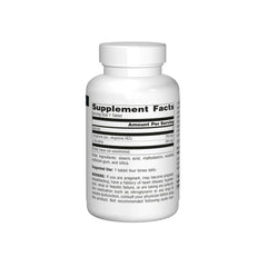 Source Naturals etiqueta con información de ingredientes y ausencia de alérgenos clara