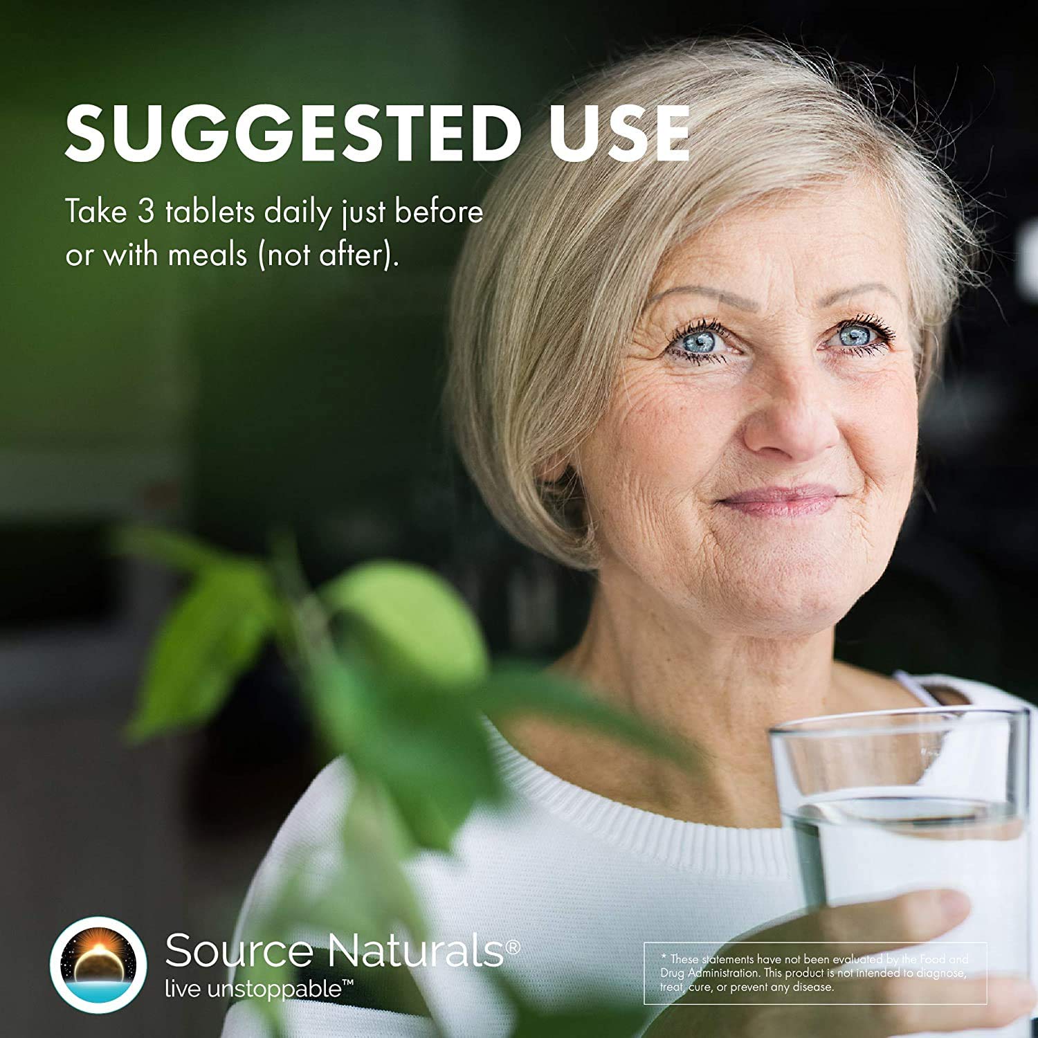 Source Naturals etiqueta con información de dosis y composición