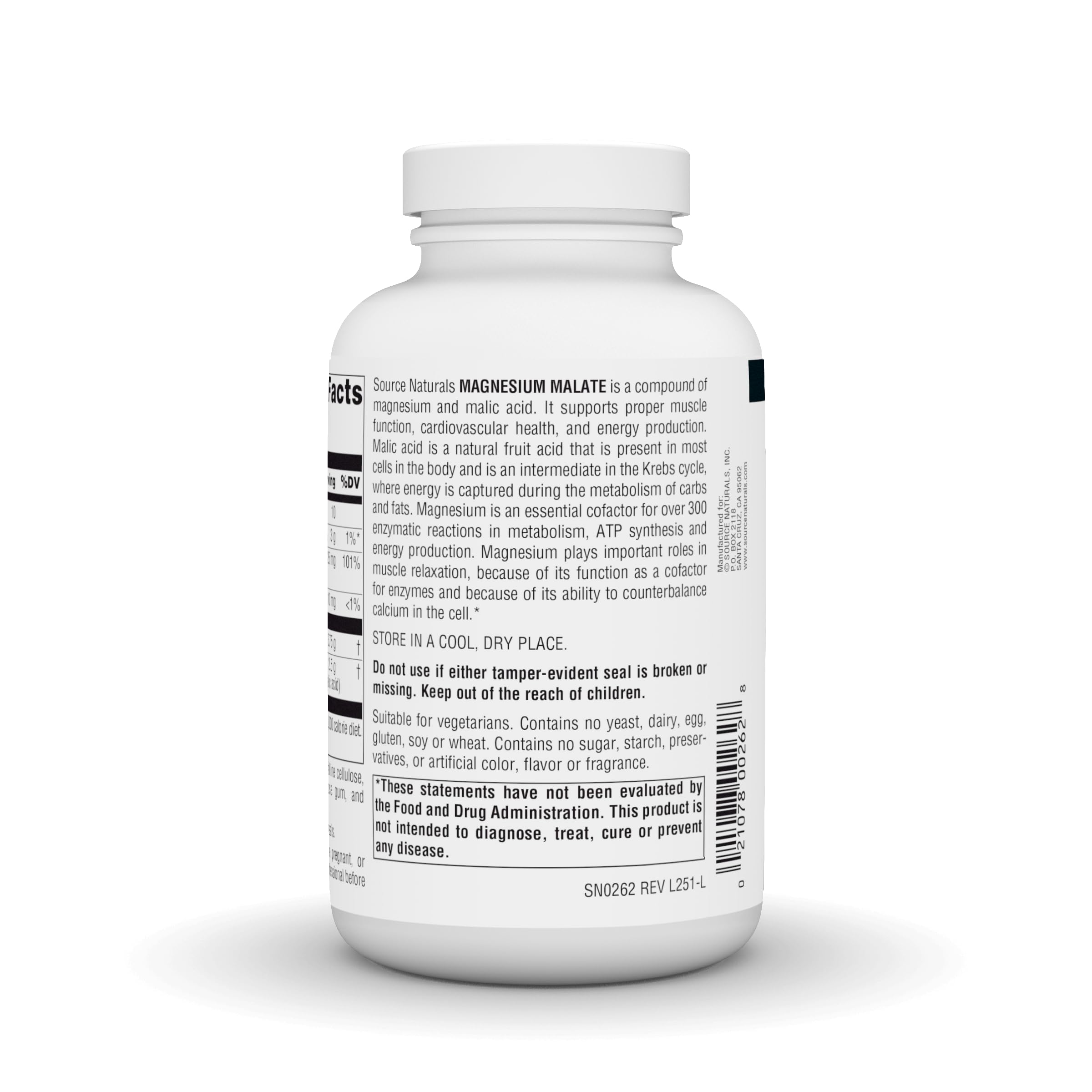 Source Naturals etiqueta con lista de ingredientes y recomendaciones, transparencia