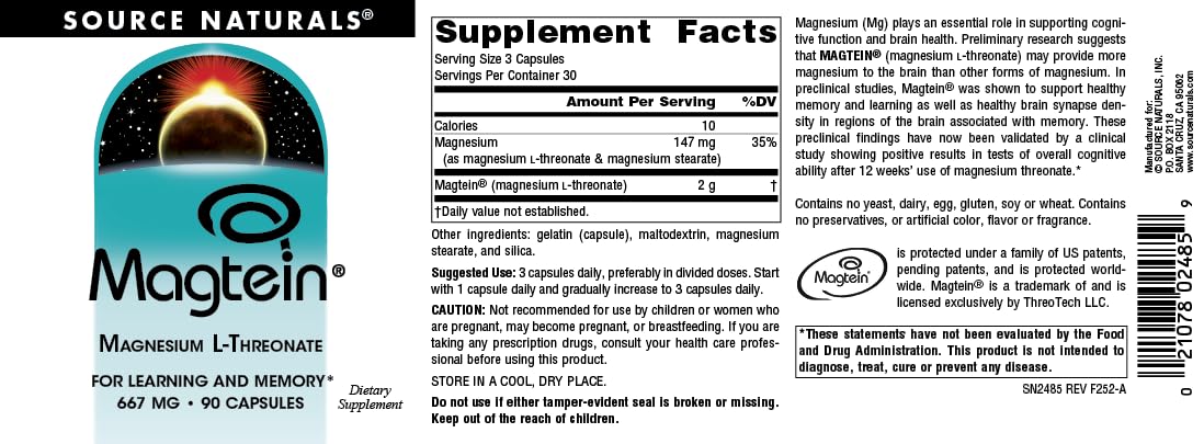 Source Naturals etiqueta con ingredientes y datos de fabricación