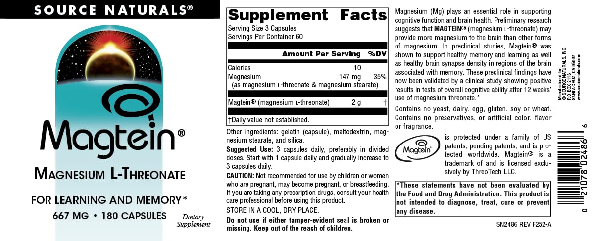 Source Naturals etiqueta nutricional en primer plano con información clara