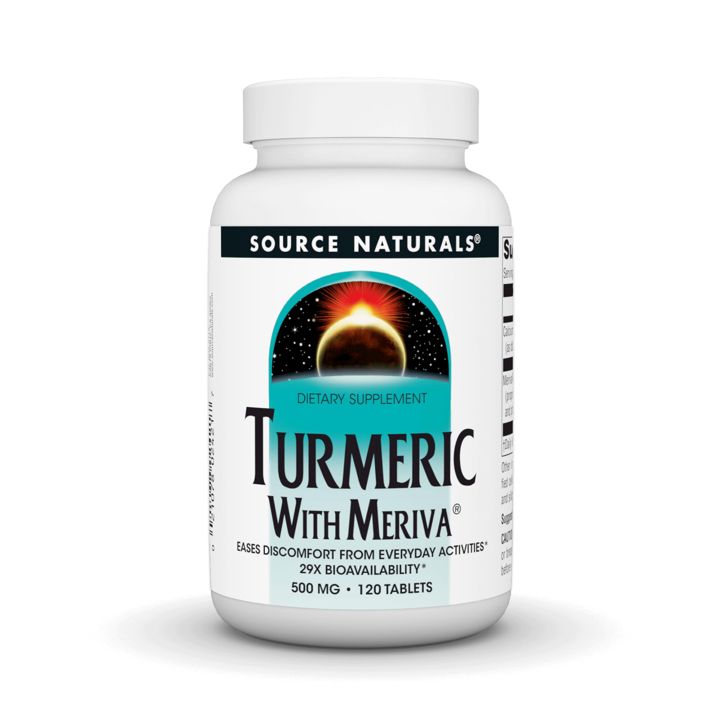 Source Naturals frasco frontal mostrando 120 tabletas y beneficios claros
