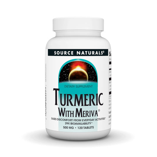 Source Naturals frasco frontal mostrando 120 tabletas y beneficios claros