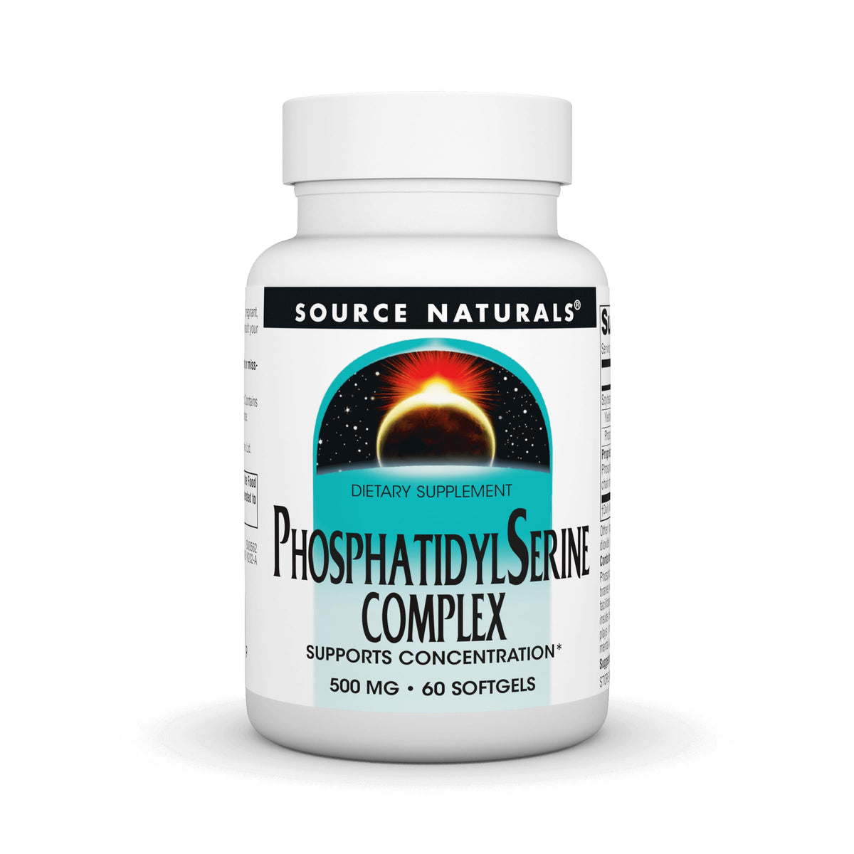 Source Naturals vista frontal del frasco que destaca la marca y pureza