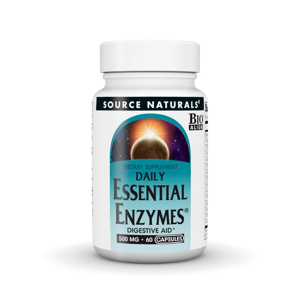 Source Naturals frontal del envase mostrando 60 cápsulas y beneficios digestivos