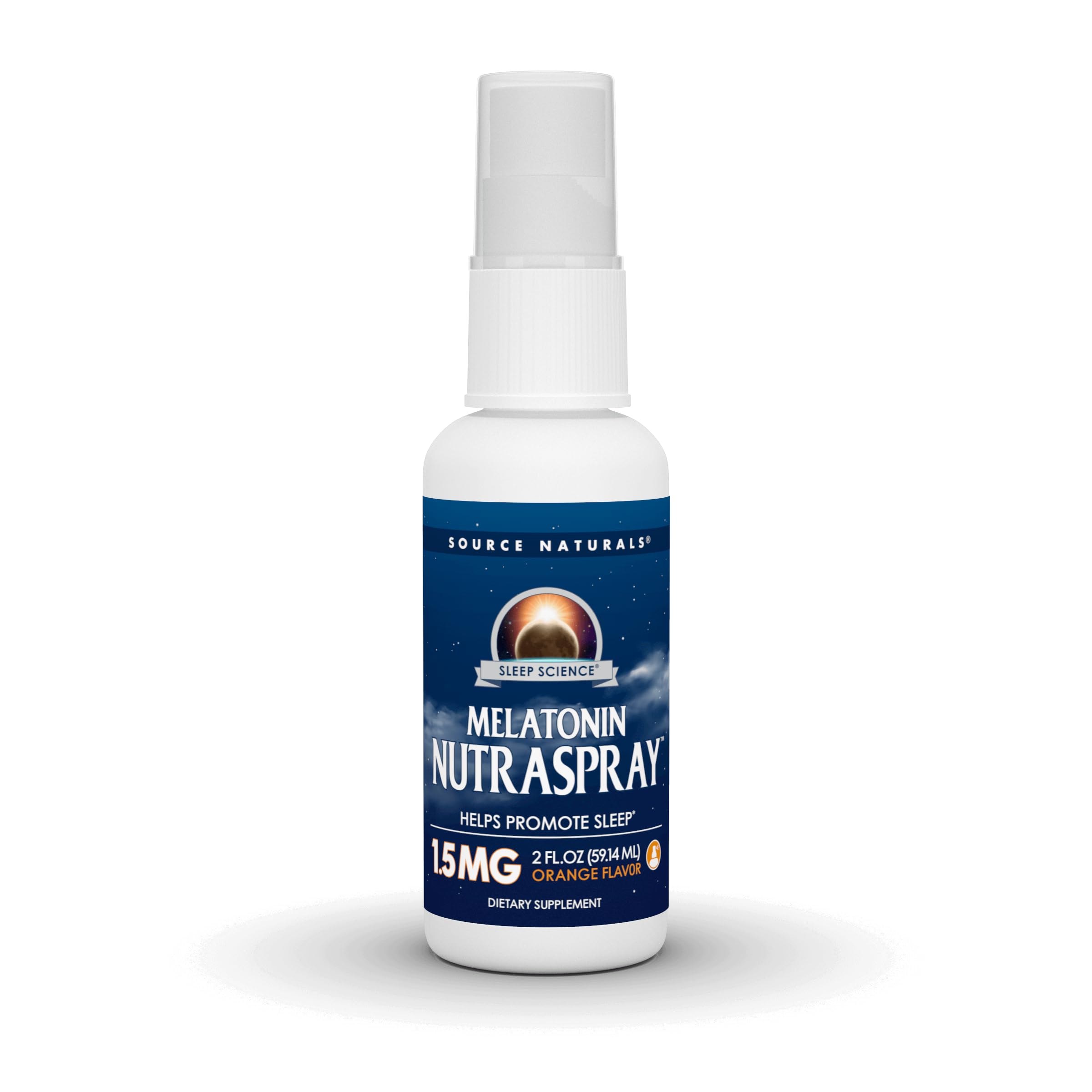 Source Naturals vista frontal del frasco mostrando etiqueta y sabor naranja para identificación rápida
