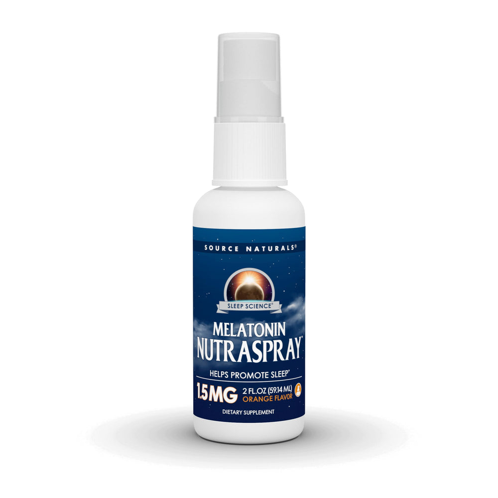 Source Naturals vista frontal del frasco mostrando etiqueta y sabor naranja para identificación rápida