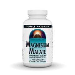 Source Naturals frasco de Magnesium Malate 200 cápsulas, apoyo práctico