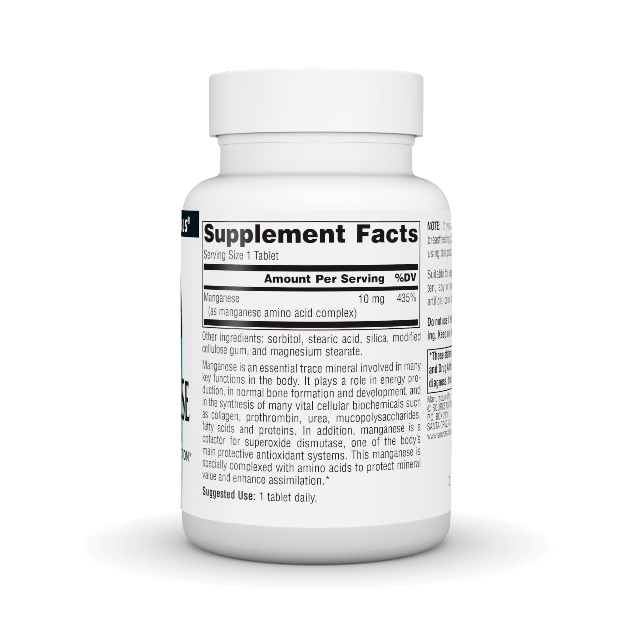 Tabletas en mano comparadas con moneda para apreciar escala y cantidad de Source Naturals