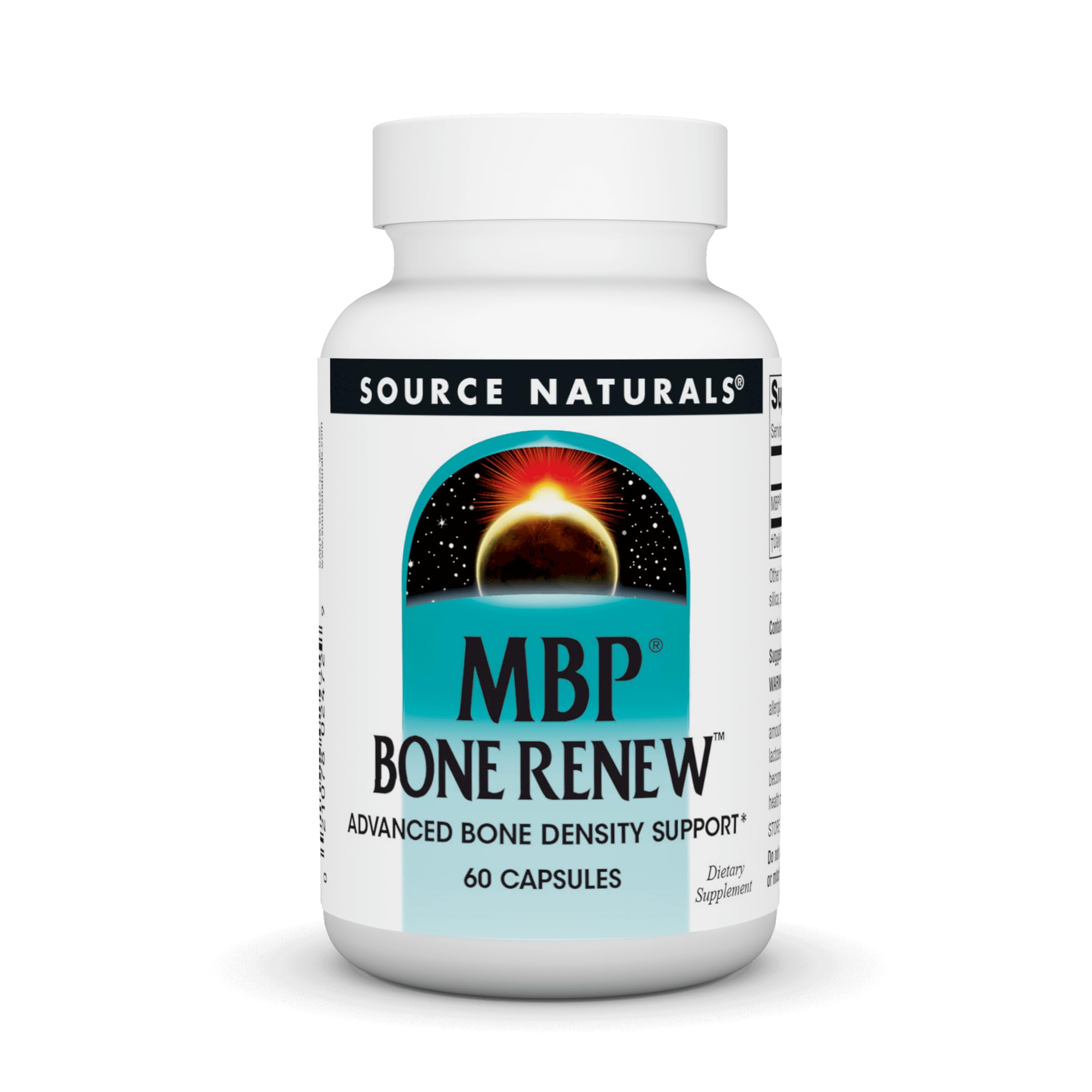 Source Naturals frasco frente mostrando la marca y beneficio óseo