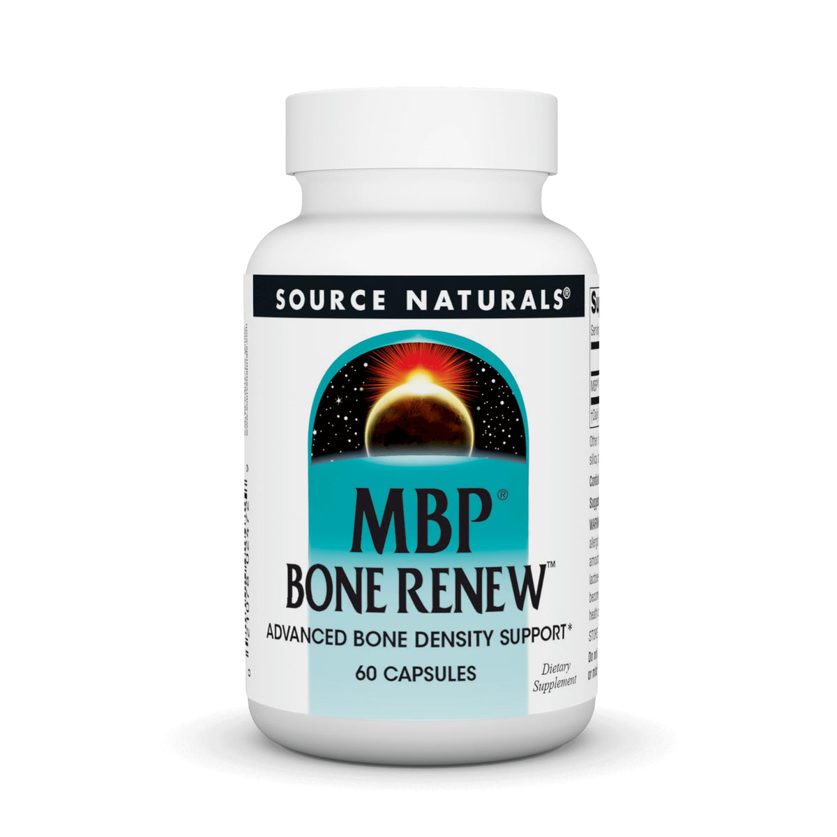 Source Naturals frasco frente mostrando la marca y beneficio óseo