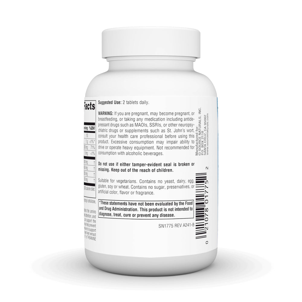 Source Naturals etiqueta nutricional visible, lectura de ingredientes confiable