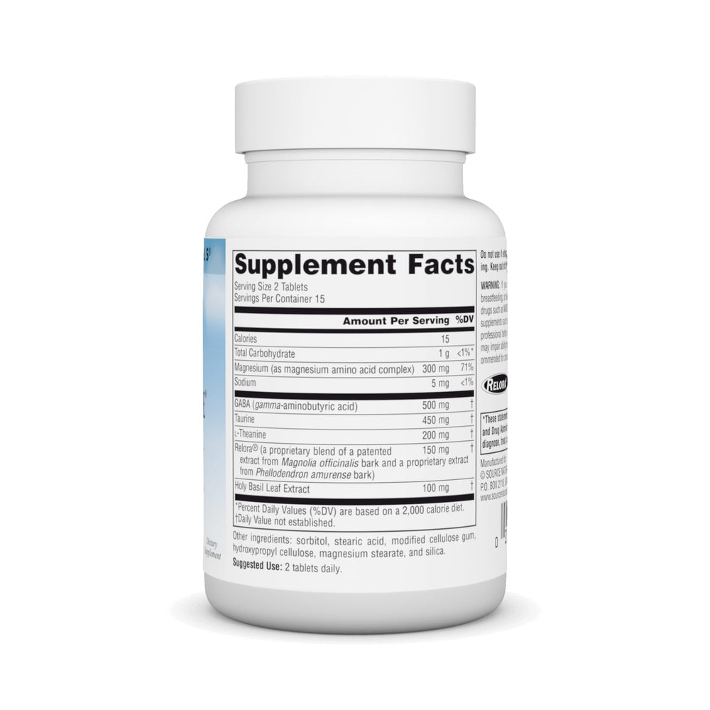 Source Naturals primer plano de tableta que muestra textura y tamaño útil