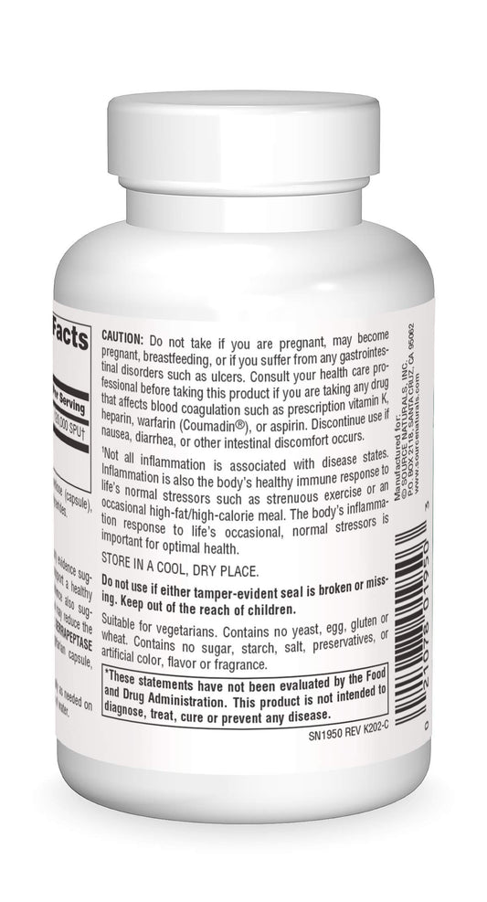 Source Naturals cápsula abierta mostrando textura enzimática y pureza