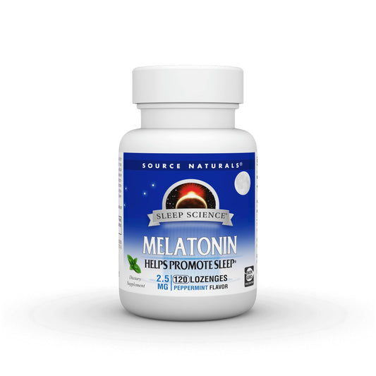 Tabletas Source Naturals Melatonina para el sueño con sabor a menta.