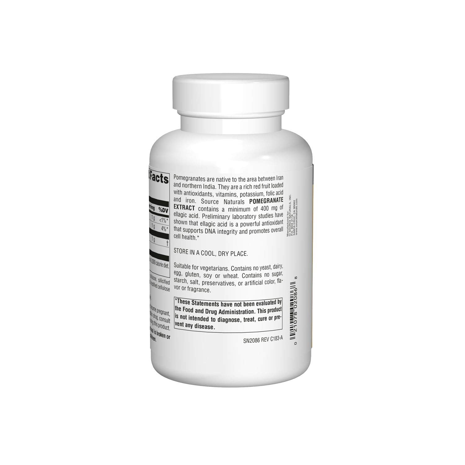 Source Naturals tableta en primer plano destacando tamaño y acabado fácil de tragar