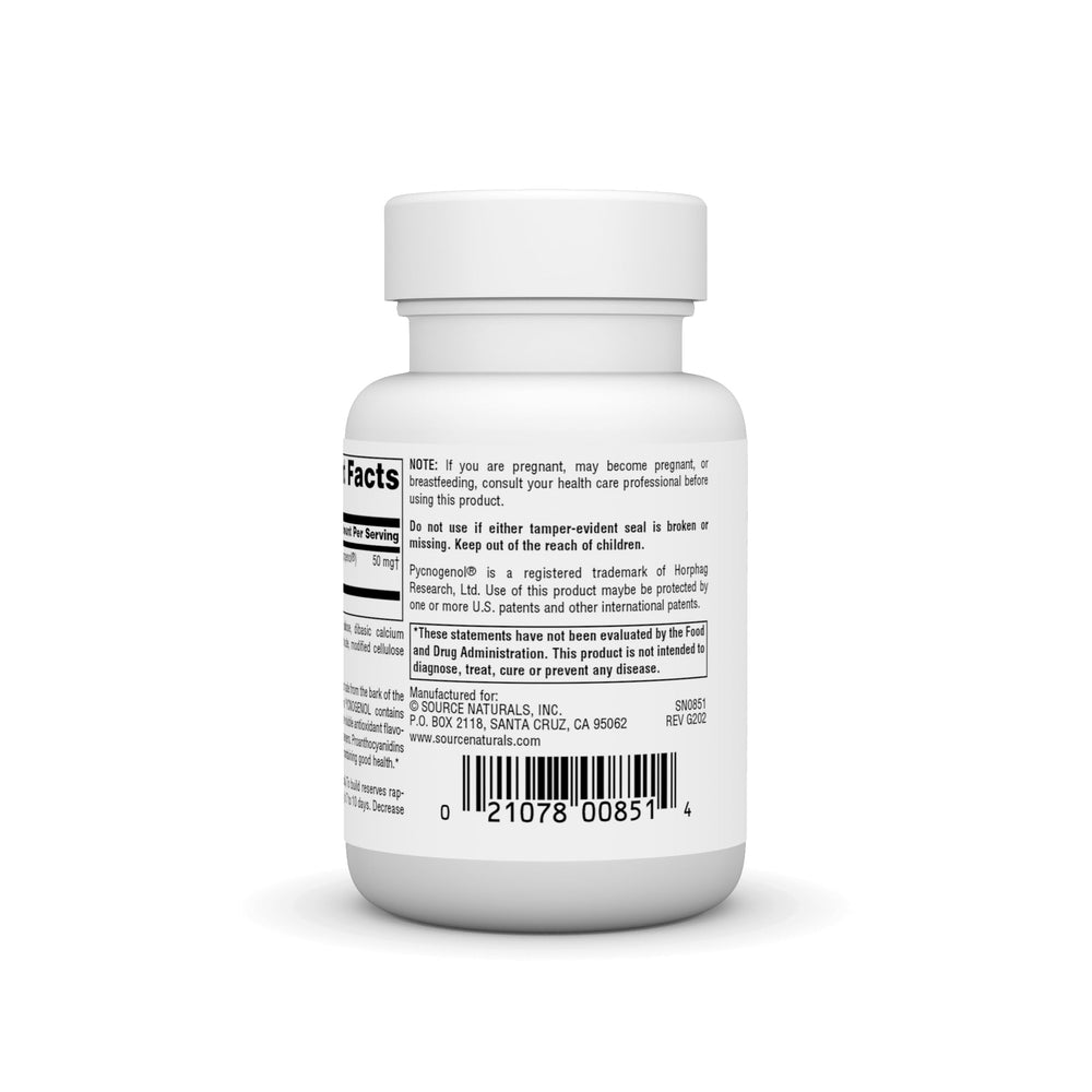 Source Naturals frasco abierto con tabletas visibles para control de porciones