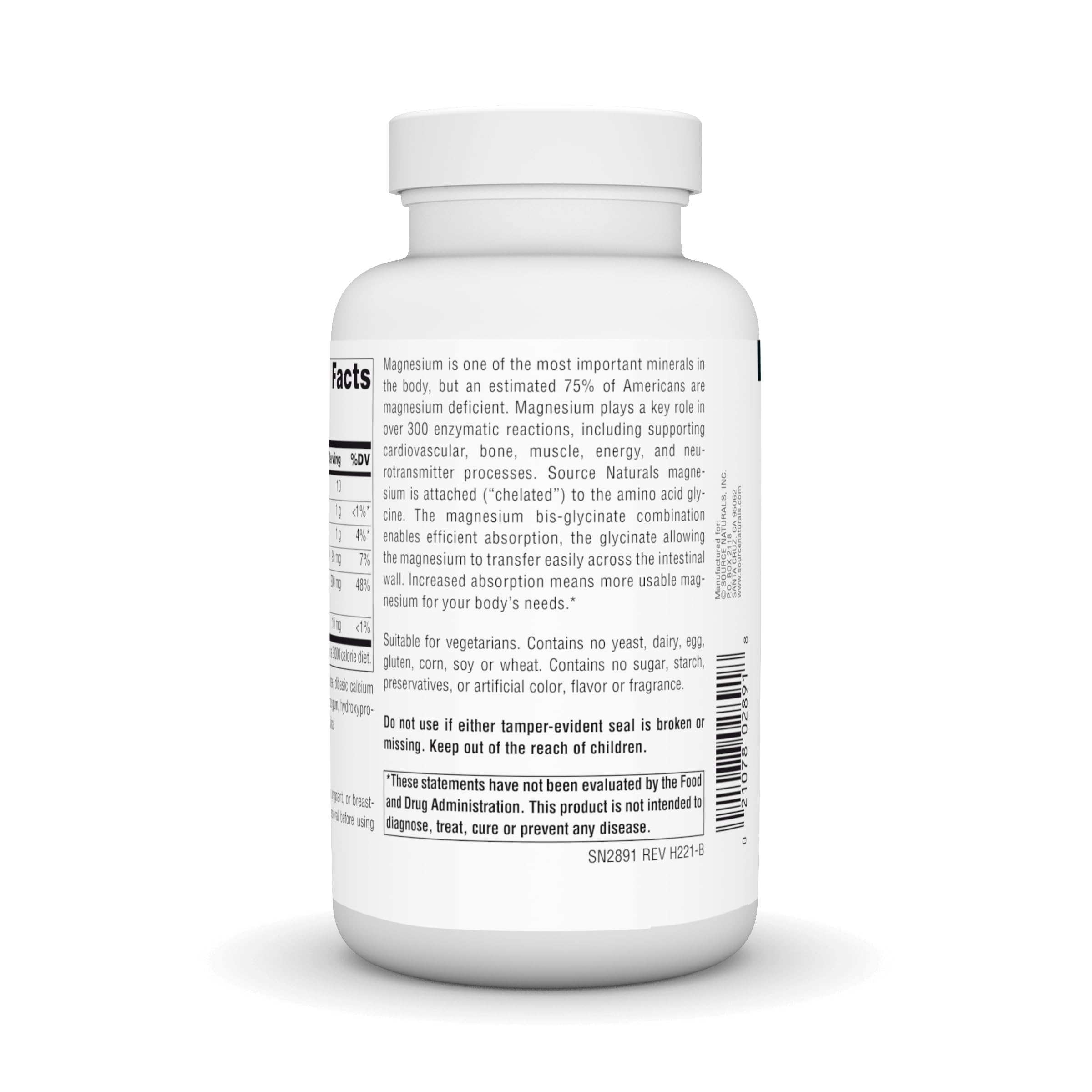 Source Naturals detalle de la textura de la tableta y buena disolución