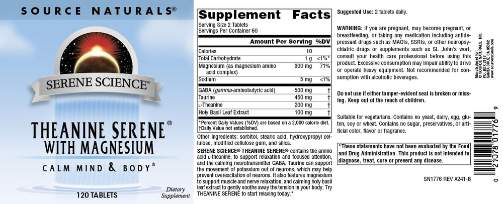 Source Naturals tableta acompañada de agua para uso diario