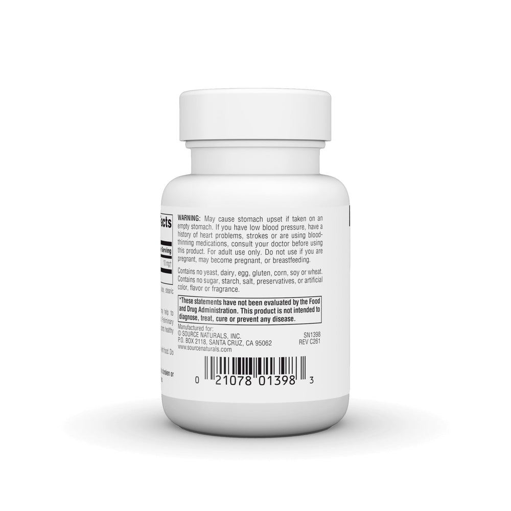 Source Naturals primer plano de textura de tableta muestra formulación limpia