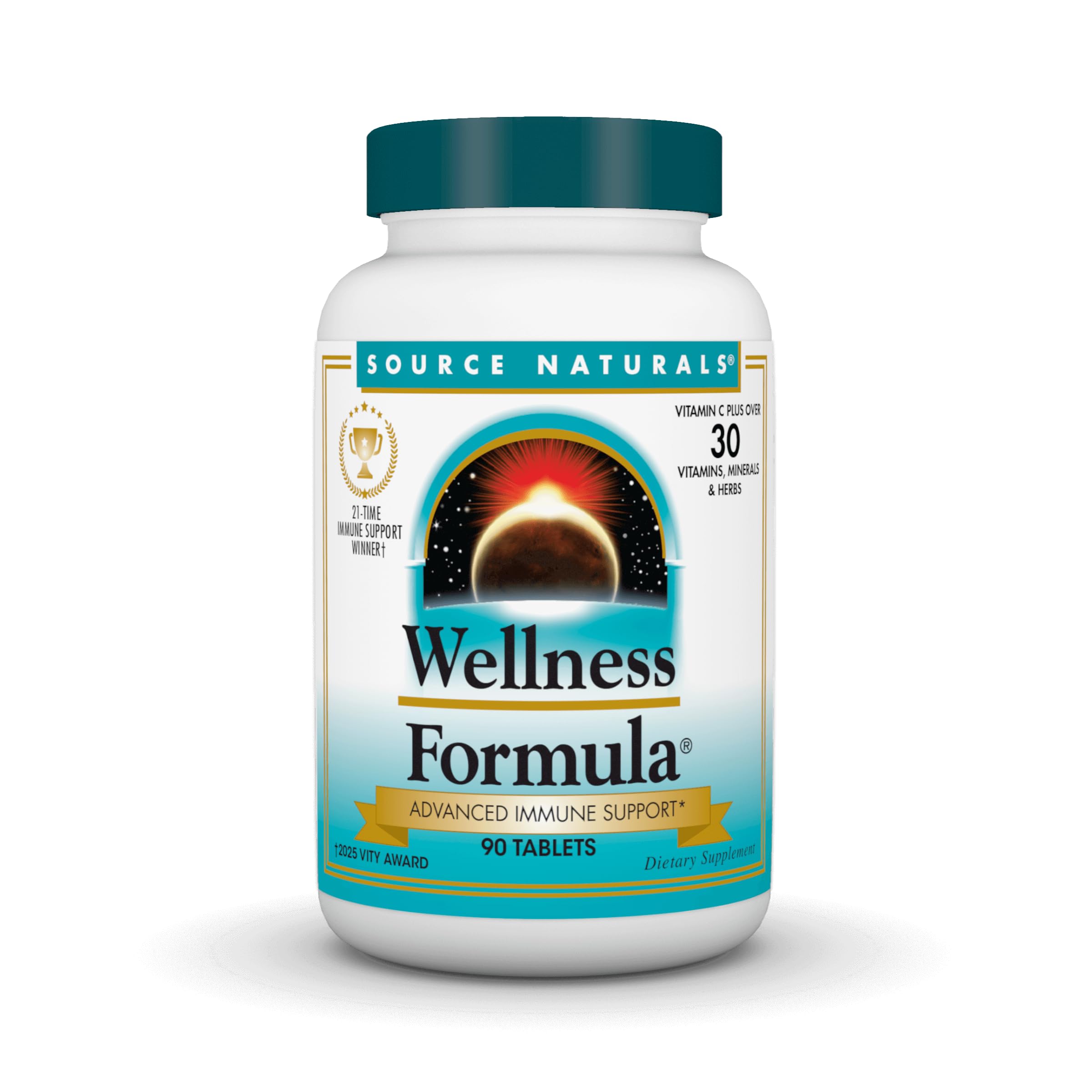 Source Naturals Wellness Formula botella para apoyo inmunitario diario.