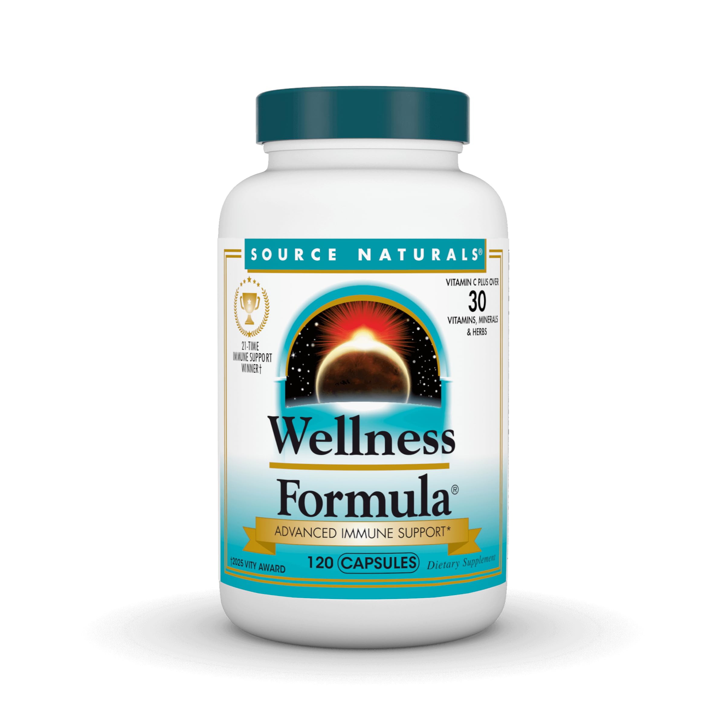 Source Naturals frasco frontal mostrando la marca y apoyo inmune