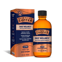 Sovereign Copper botella frontal mostrando diseño y tamaño, ideal para dosificar