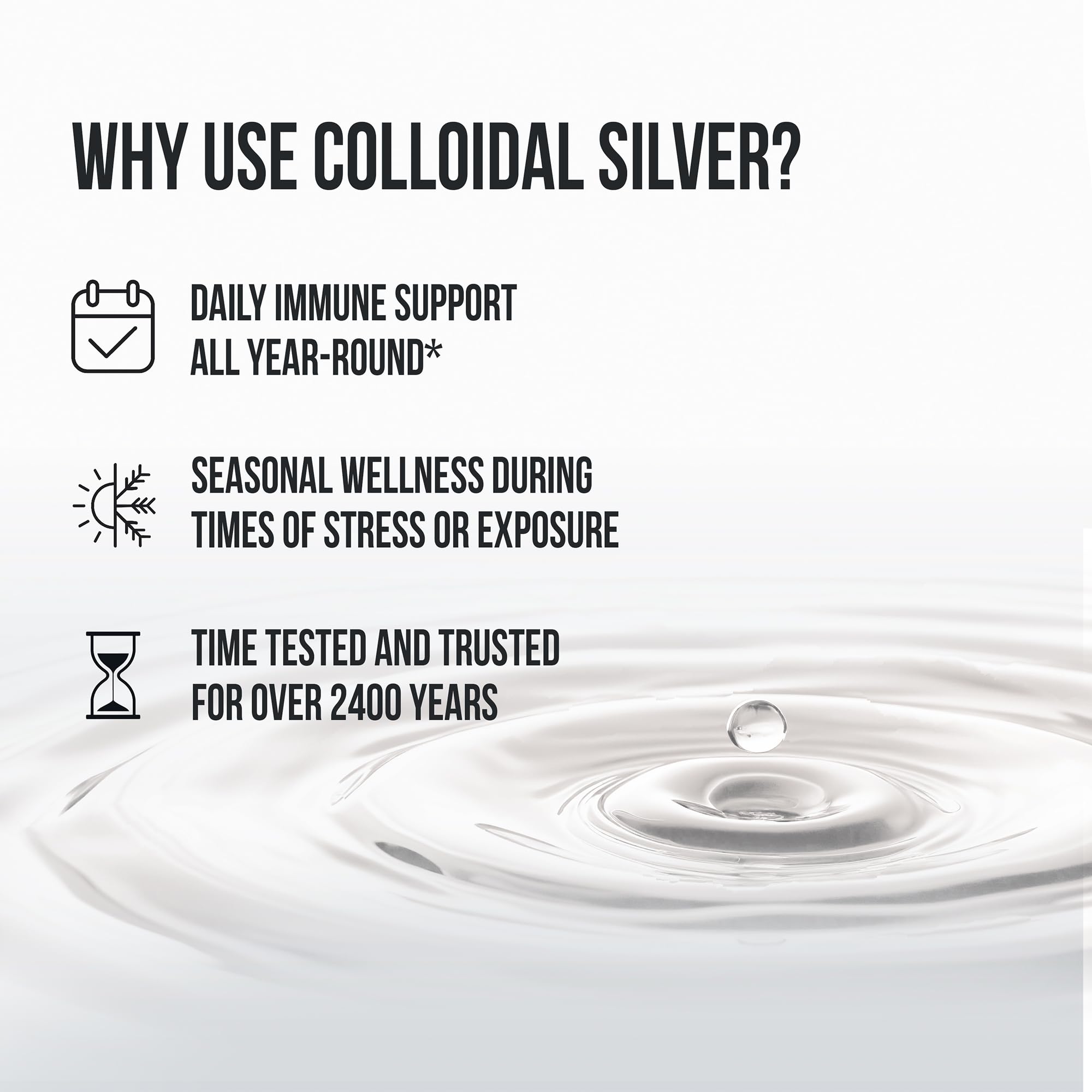 Sovereign Silver comparación de tamaño de la botella para referencia