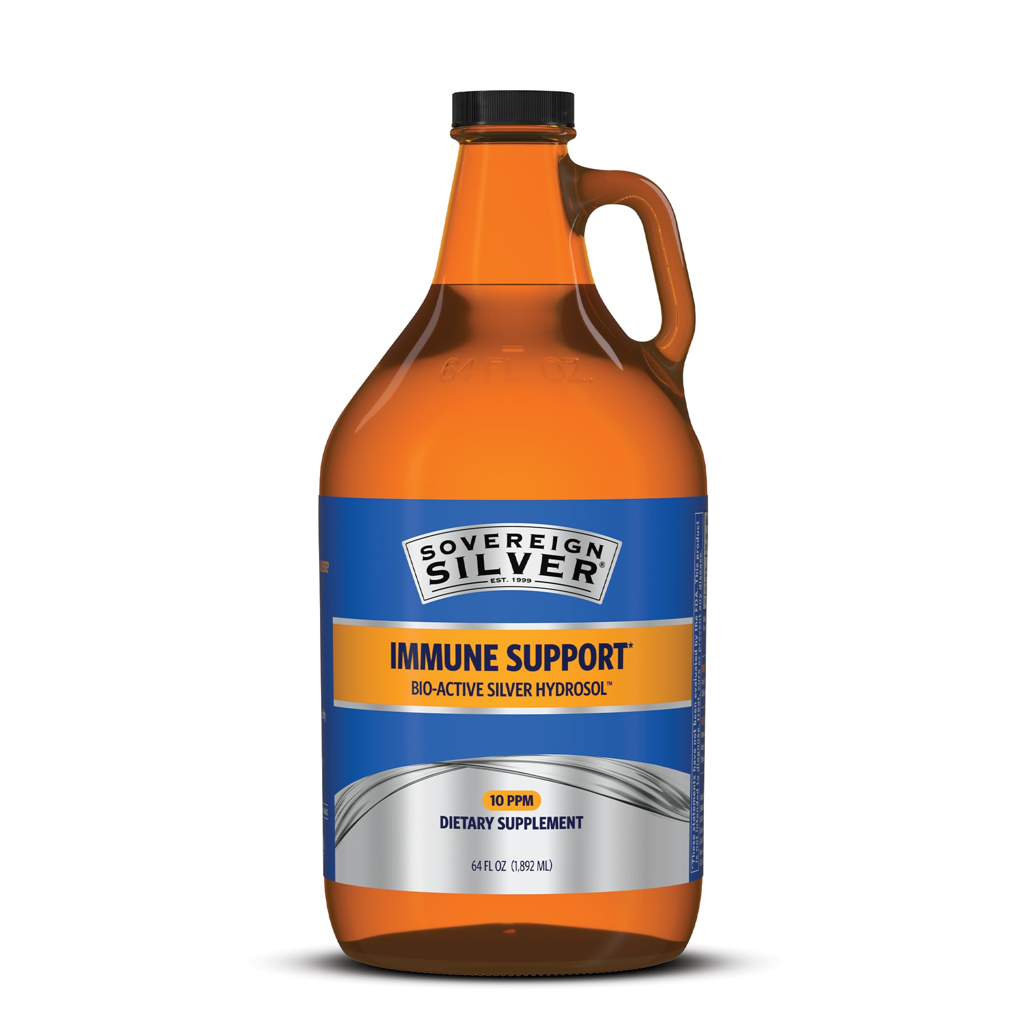 Sovereign Silver frente del envase mostrando botella de 64 fl oz para suministro prolongado