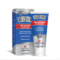 Sovereign Silver gel frente del envase, muestra presentación y beneficio calmante