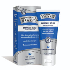 Sovereign Silver gel colocado al frente mostrando el envase y beneficio calmante