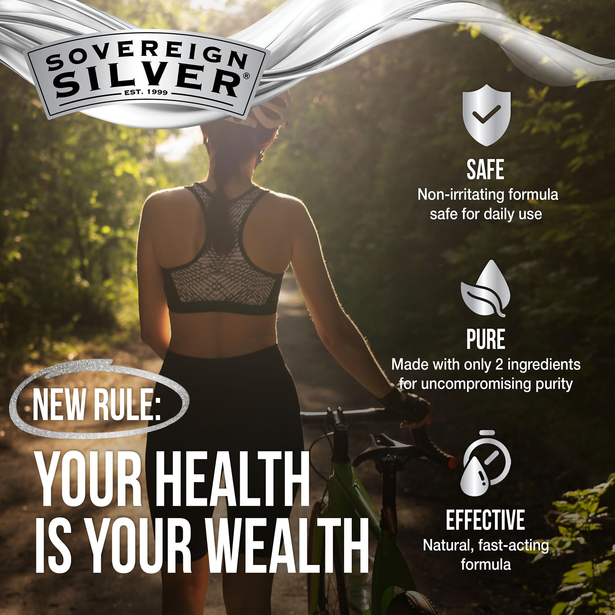 Sovereign Silver textura de la solución nasal que muestra claridad y suavidad para limpieza