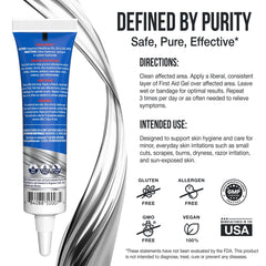 Sovereign Silver gel usado sobre una quemadura superficial, sugiere alivio y cuidado inmediato