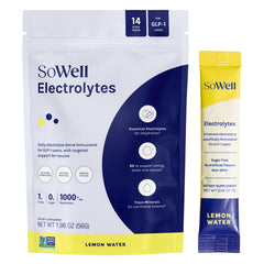 SoWell envase frontal mostrando sticks, fácil transporte y conveniencia