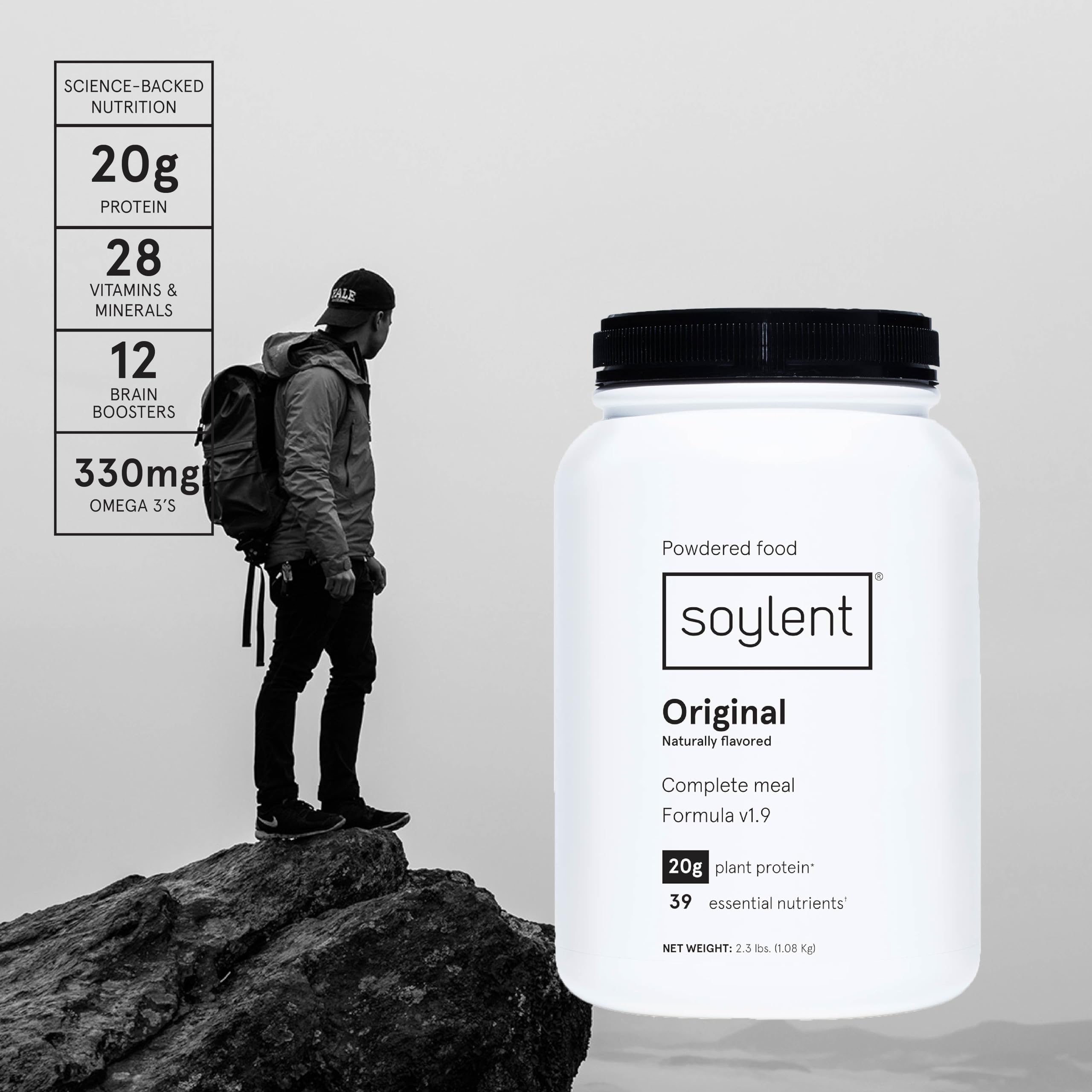 Soylent textura de polvo en primer plano para mezcla cremosa