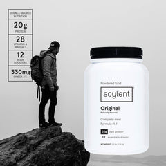 Soylent textura de polvo en primer plano para mezcla cremosa