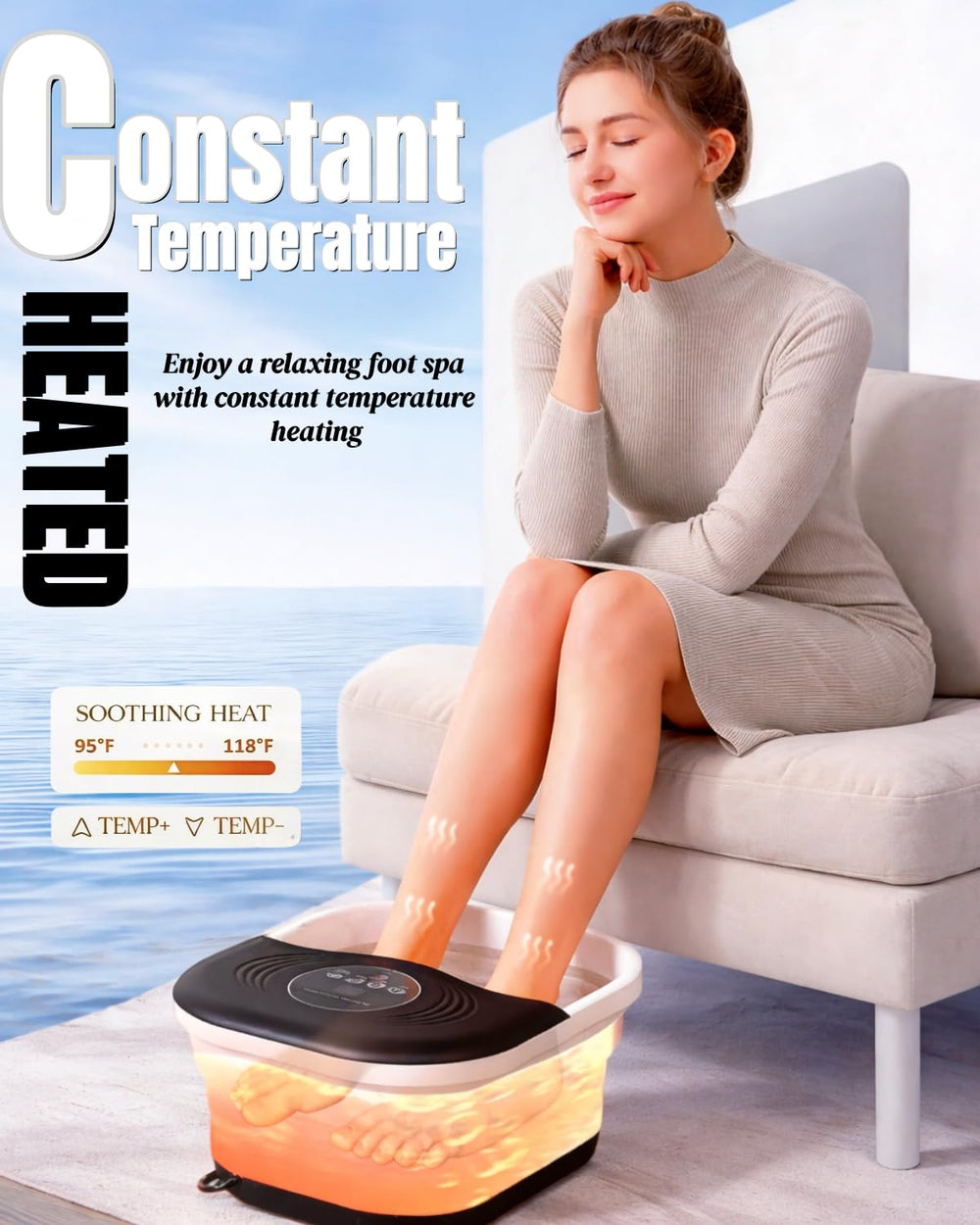 SPA4PIEDS primer plano de los 8 rodillos shiatsu que alivian puntos de presión