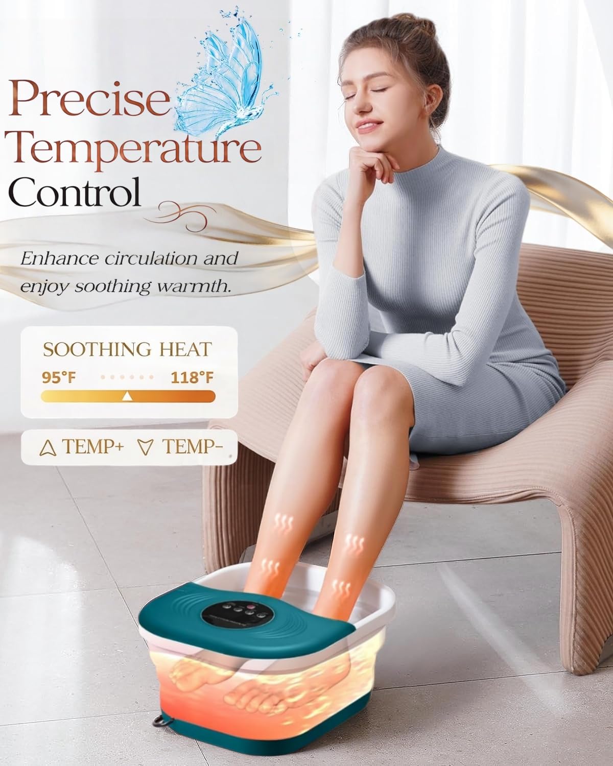 SPA4PIEDS primer plano de 8 rodillos shiatsu para masaje