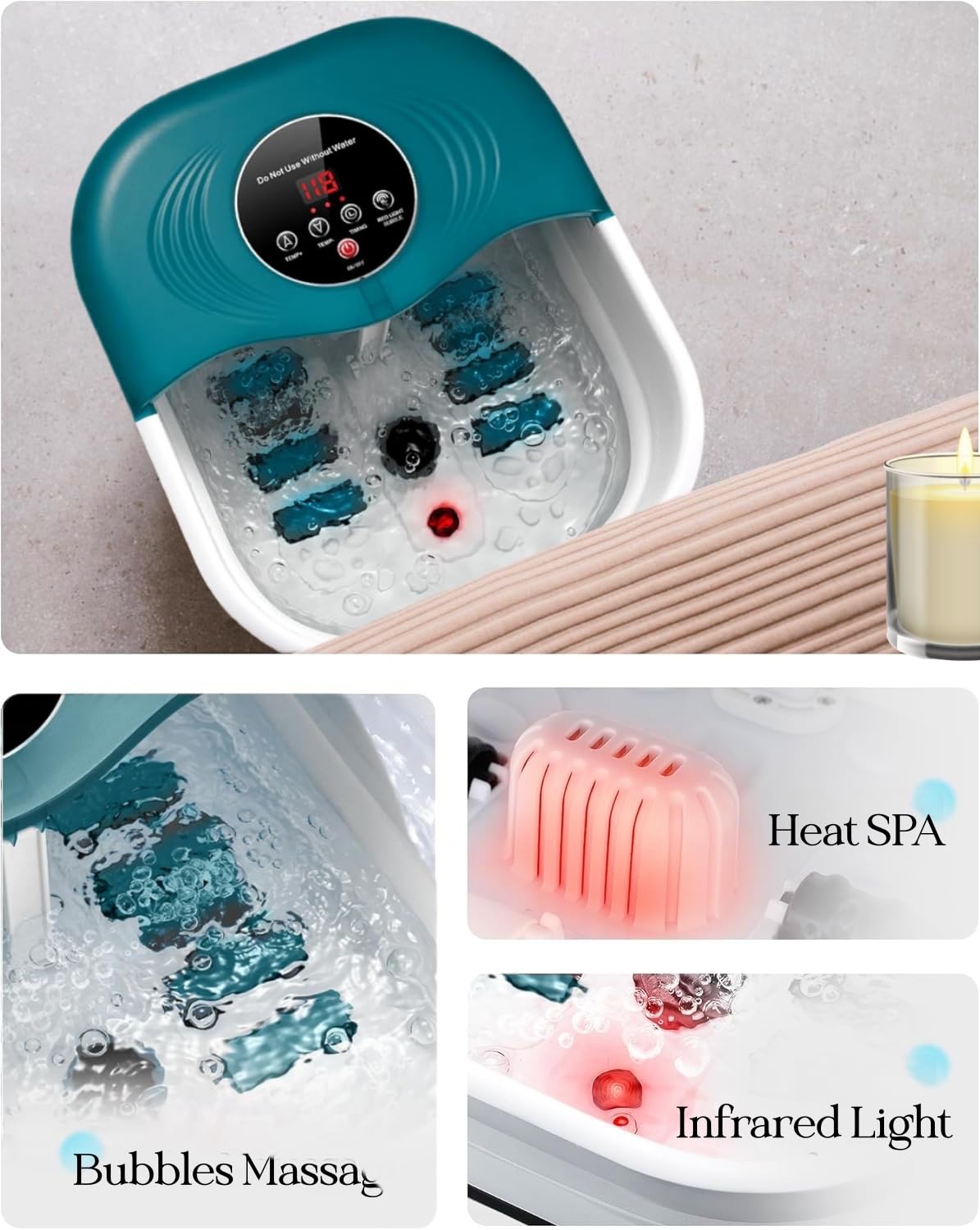 SPA4PIEDS persona usando el spa para relajación después del trabajo