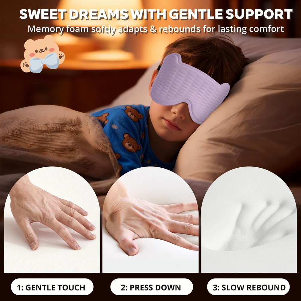 SpacePower mascara niños oso 3D tejido suave, tacto cómodo toda la noche.